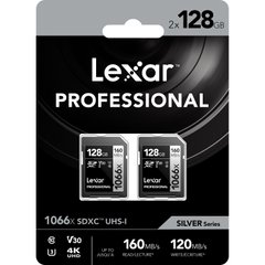 Фотография - Карта памяти Lexar 128GB SDXC UHS-I U3 V30 Professional 1066x (2-Pack)